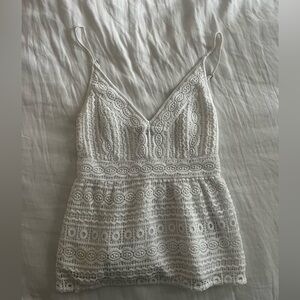 Abercrombie White Lace Sleeveless Top